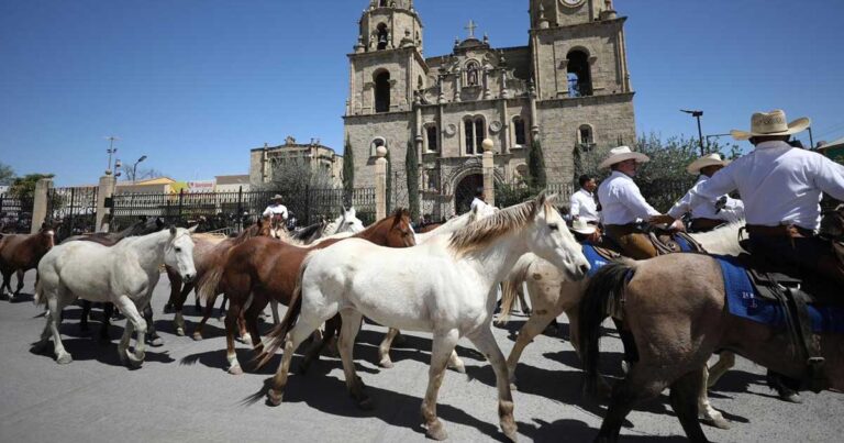 Caballos caminando en la Arreeada Múzquiz 2026.