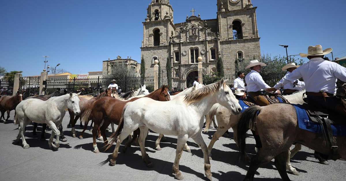 Caballos caminando en la Arreeada Múzquiz 2026.