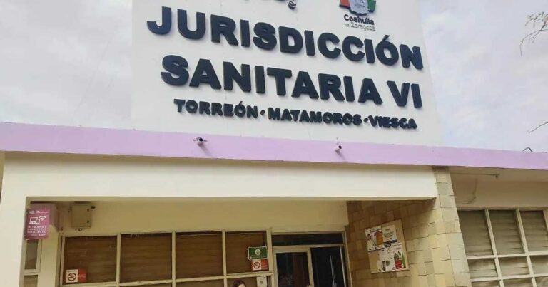 Exterior de la Jurisdicción Sanitaria VI, que abarca Torreón, Matamoros y Viesca.