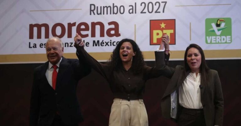 Dirigentes nacionales del PT, Morena y PVEM.