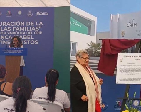 Inauguración de sala y renombramiento del CRIH Coahuila con una develación de placa de Blanca Martínez.