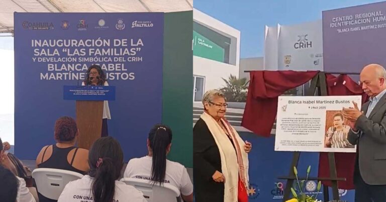 Inauguración de sala y renombramiento del CRIH Coahuila con una develación de placa de Blanca Martínez.
