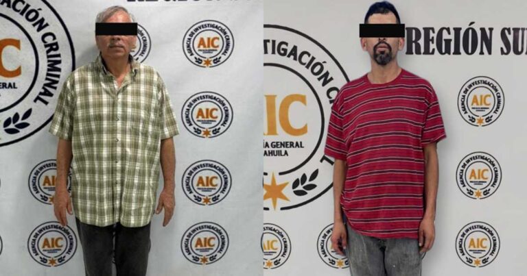Padre e hijos detenidos en Saltillo.