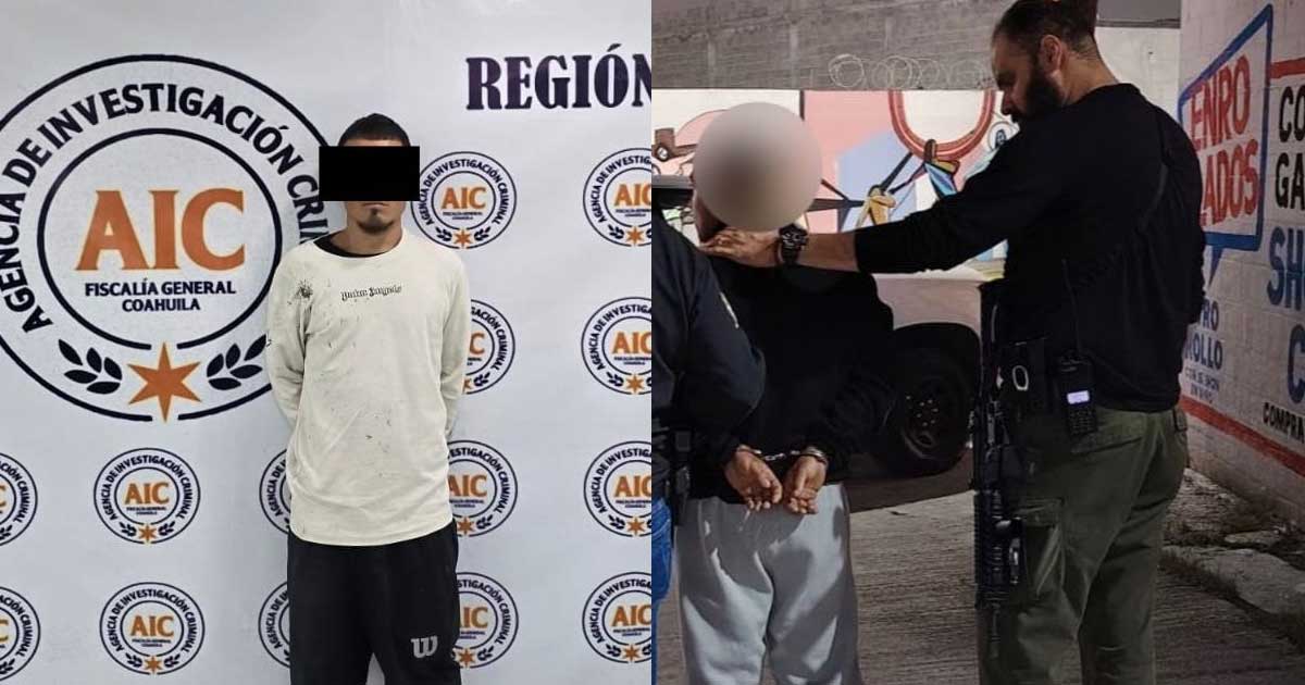 Hombres detenidos por homicidio en Saltillo.