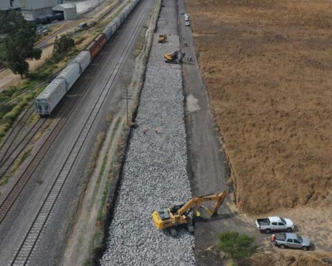 Vista aérea de la obra del Tren Saltillo-Nuevo Laredo.