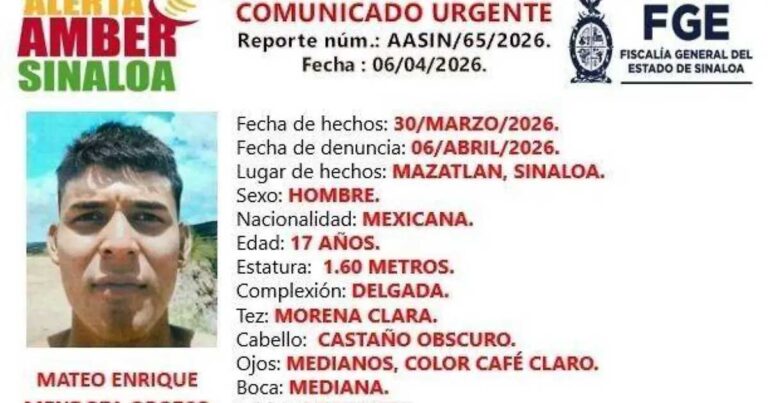Alerta Amber de adolescente desaparecido.