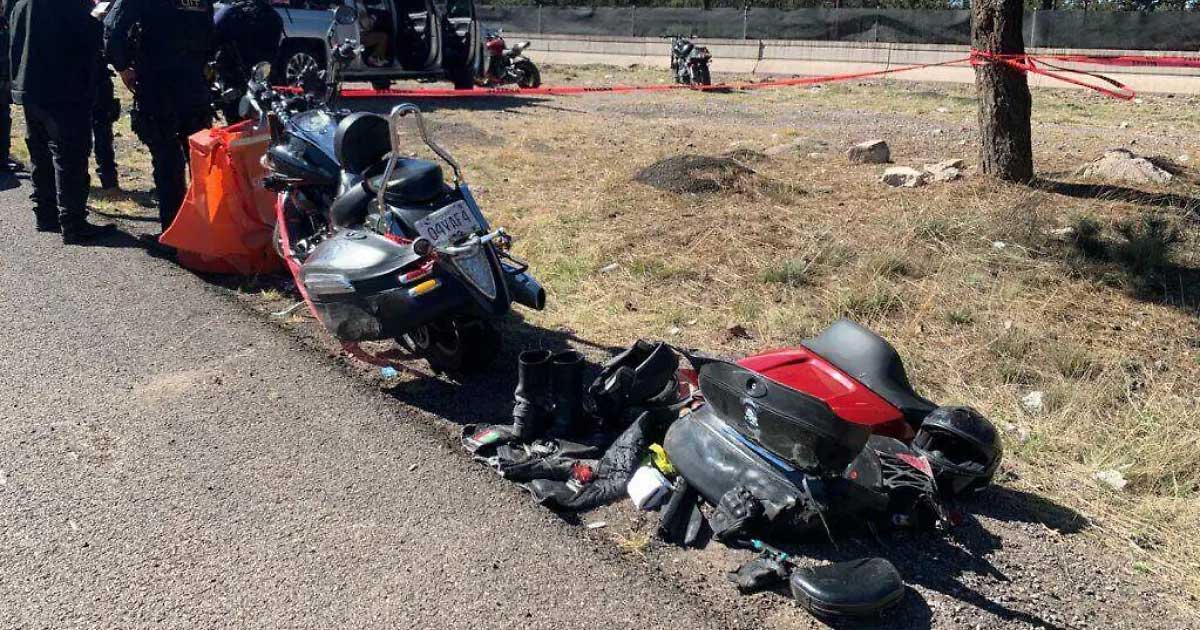 Motocicletas implicadas en el accidente en Durango.
