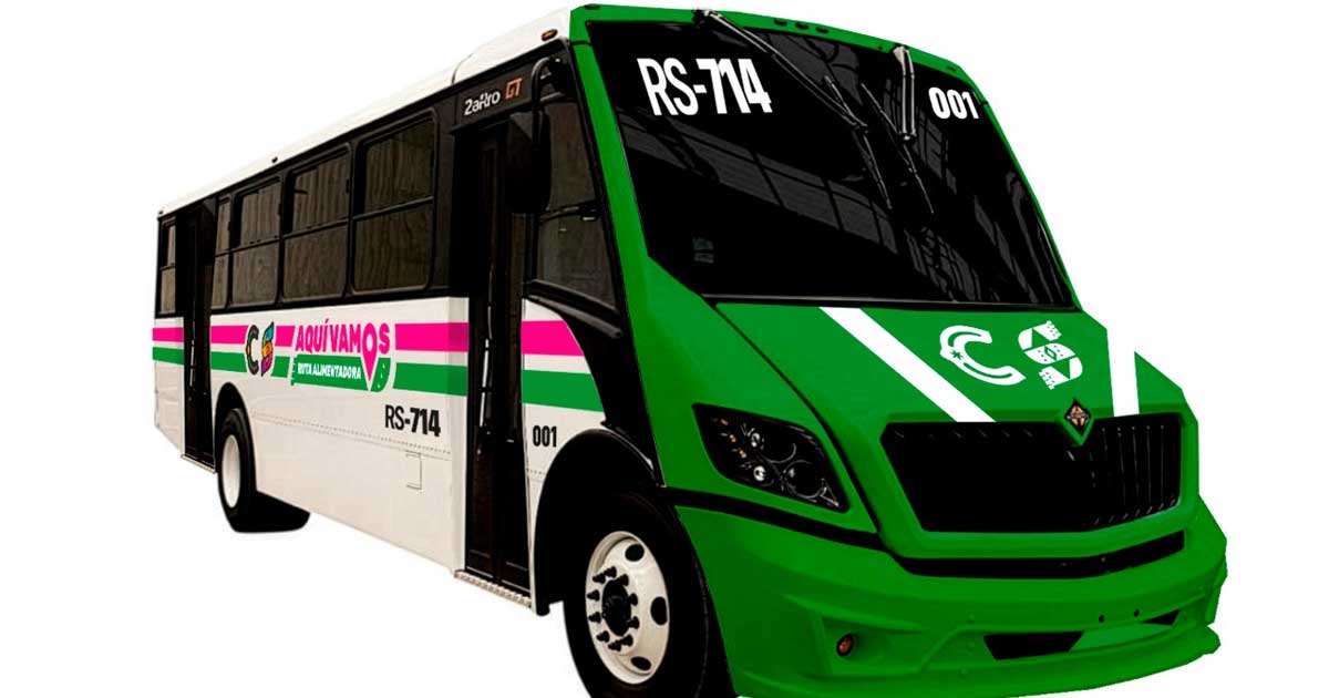 Unidad de transporte para la nueva ruta en Saltillo.