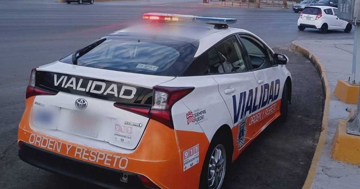 Patrulla de Vialidad en Torreón.