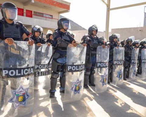 Policías Municipales de Saltillo en entrenamiento.