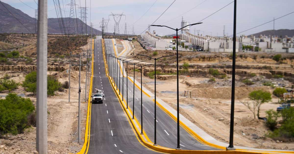 Obra del Caimno del Real en Ramos Arizpe.