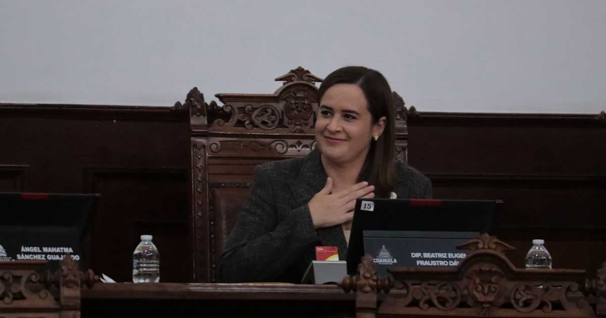 Diputada Beatriz Fraustro en el Congreso de Coahuila.