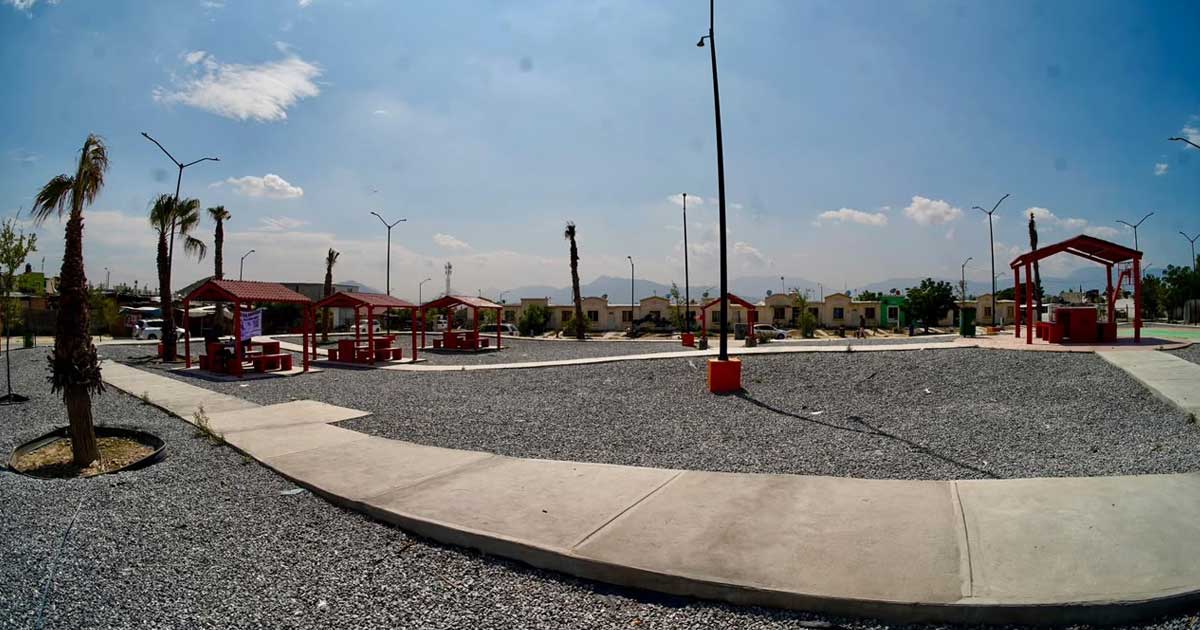 Parque de una plaza pública en Ramos Arizpe.