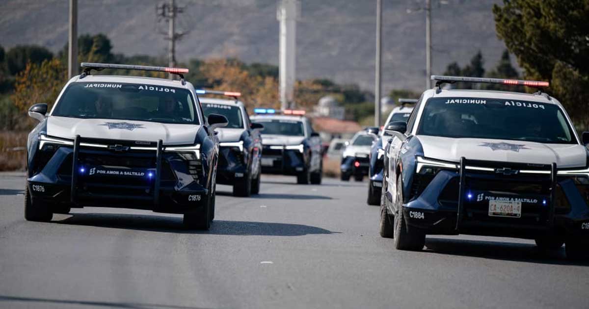 Patrullas de la Policía Municipal en Saltillo.