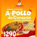 Promocional del paquete mostrando un platillo y el precio.