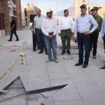 Gobernador Manolo Jiménez supervisando la obra de Expo Coahuila.