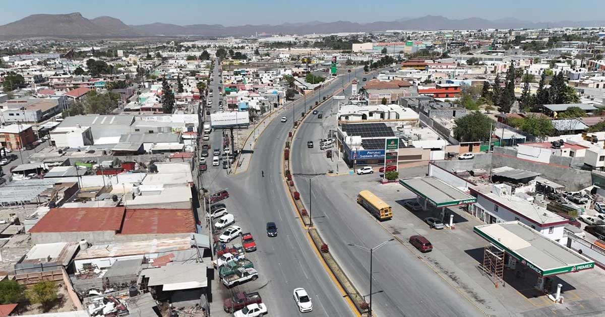 Vista aérea de las calles de Ramos Arizpe.